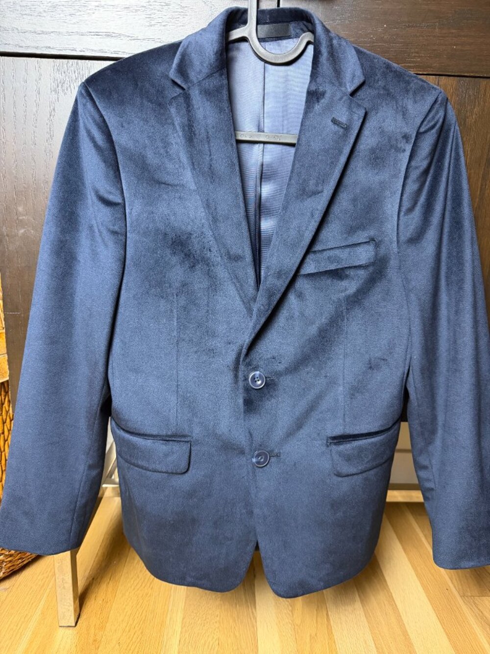 Michael Kors Boys Navy Blue Velvet Blazer Size 12R Two Button Jacket